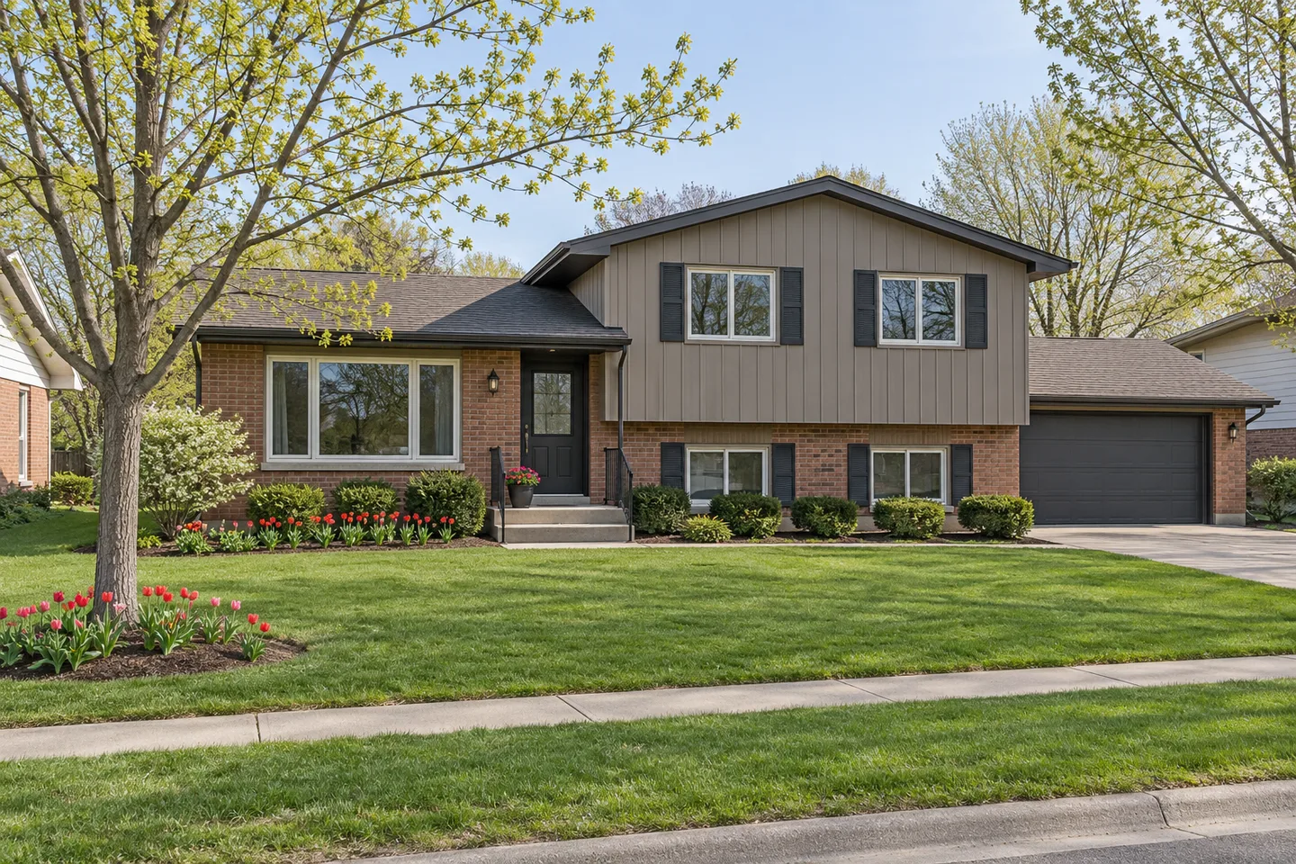 Generated illustration of an imagined residential setting for the Elk Grove Village resource